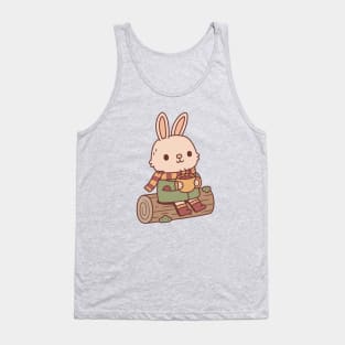 Cute Bunny Rabbit With Hot Coffee Tank Top